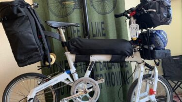 自転車ソロキャンプに行く荷物12キロ、折り畳み自転車BD-1に積載して 