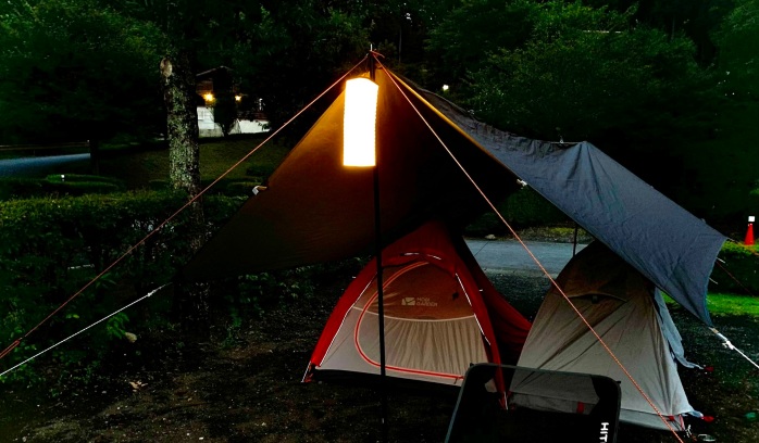 キャンプ　テント　タープ　mabataki lamp